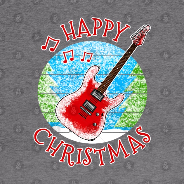 Christmas Electric Guitar Guitarist Musician Xmas by doodlerob